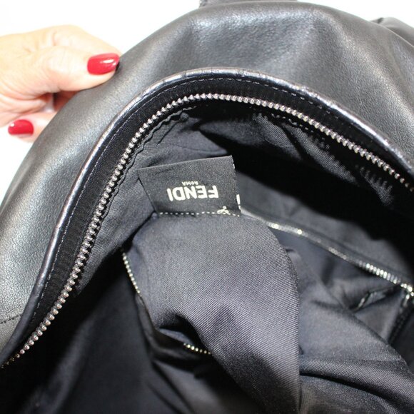 Fendi  Nylon Calfskin Monster Butterfleye Backpack Black Carbone Multicolor - Picture 7 of 8